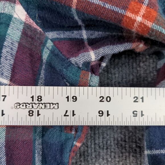 Natural Reflections Womens Button-Up Shirt Large Blue Red Plaid Chest Pocket - Picture 12 of 12